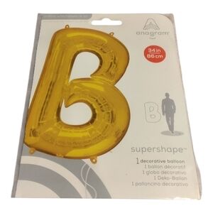 34" Gold Letter B Balloon